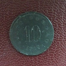 NOTGELD BURGAU 10 PFENNIG 1917 # OBERBAYERN # F. 67.3 # RIFFELRAND # KRIEGSGELD