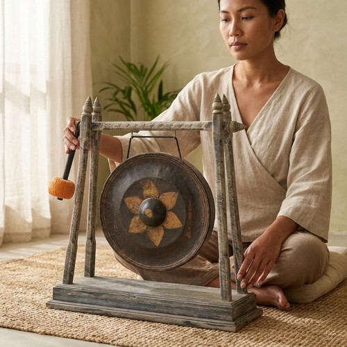 Tempel gong bronze - tempel,