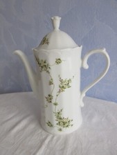 Eschenbach Kaffeekanne, Form 500 Bayreuth, Dekor: grüne Ranke 2/1041 Brunhilde