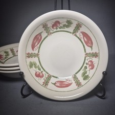 4x Retro Biltons Made UK Chili Rettich gemustert Teil Set Schüsseln Müsli Suppe 6,5"