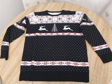 Pullover Weihnachten Damen Weihnachtspullover Gr. L mit Rentiere schwarz rot Neu