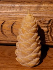 Kerze, Tannenzapfen, hellbraun, 12x5x5 cm