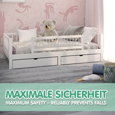 Bettgitter Kinder Bettgitter Baby Bettschutzgitter klappbar Massivholz weiss