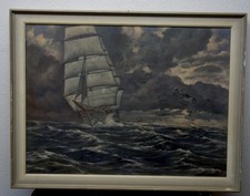 NACHLASS altes Ölgemälde  Meer Segelschiff Seefahrt  signiert