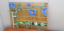Schöne Bleiverglasung Glasblume Vintage Tiffany Fensterbild 50cm X 36cm