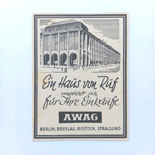 1943 awag kaufhaus berlin - kaufhaus,