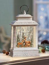 LED-Laterne "Rehfamilie" mit Spieluhr Advent Deko Weihnachtsdekoration LED Deko