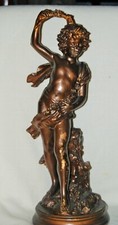 Skulptur Figur Putto, Knabe, Junge  Säule Kunst Guss Barock  Stiel  ca.51 cm hoc