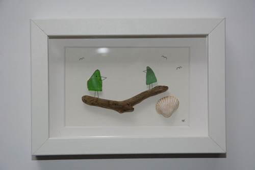 Handgemachtes seeglas bild - handgemachtes, seeglas-bild