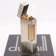 Dunhill Silver Rollagas Feuerzeug Four Gold Line _Ultraschallgereinigt_funkti...