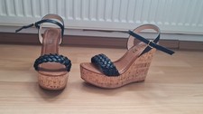 Damen Wedges Schwarz Neu