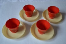 4 Stück alte Eierbecher Plaste DDR 60er/70er Haushalt Vintage Deko