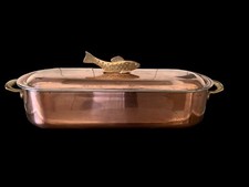 Seltener Gourmet Kupfer Fischkessel Fa Spring Suisse Vintage aus dem 80ern 