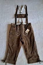 Neue Herren Trachtenlederhose mit Träger Kniebund Hose Gr. 48 Oktoberfest
