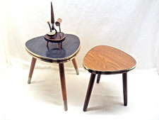 Blumenhocker Nierentisch  & Bar Set 60er Jahre Holz Blumen Tischchen Mid Century