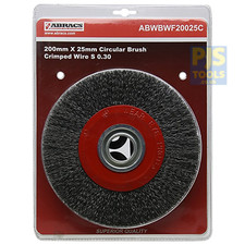 Abracs 200 mm x 25 mm 8 Zoll Stahl gekräuselt Draht Tisch Schleifscheibe Bürste