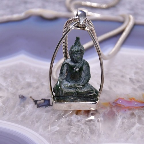 Jade anhänger 925er silber - anhänger,,