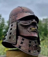 Samurai Rüstungshelm Mittelalter Stahl Krieger Rüstung Helm mit Oberflächenbe...