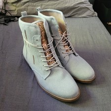 Arizona Boots Stiefel Stiefelette Schnürung Jeans Denim Gr. 39 NEU blau rosegold