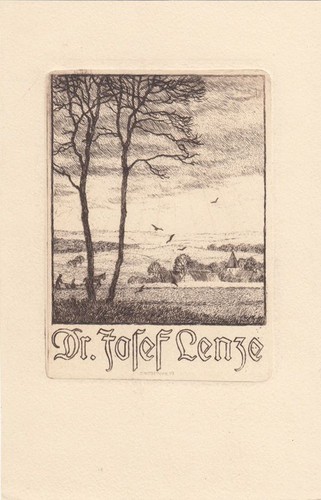 Exlibris bookplate radierung - bookplate,
