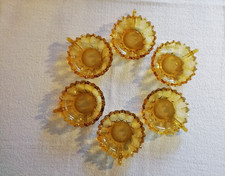 6 bernsteinfarbige Dessertschalen "Sonja" DDR VEB Glaswerk Schwepnitz