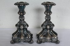 DEKORATIVES PAAR ALTE KERZENHALTER AUS DÄNEMARK VERSILBERT #12080