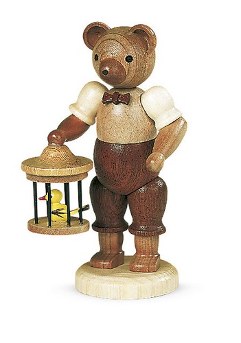 Bär mit vogelkäfig - bär,