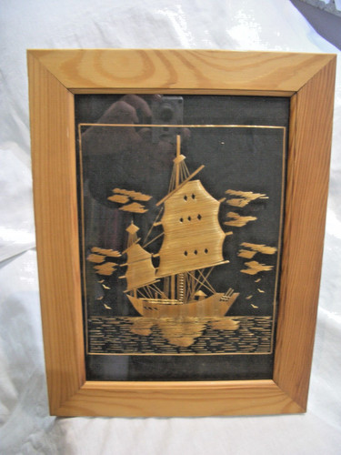 Strohbild bild segelschiff - strohbild,