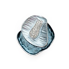 Magnetbrosche Blau Strass