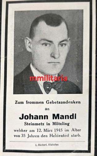 Sterbebild wwii soldat - sterbebild,