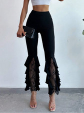 Leggings mit spitze schwarz - spitze,