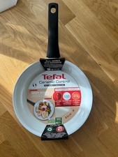Tefal Brat Pfanne Ceramic Control alle Herdarten Induktion D24cm Weiß Knusprige