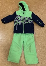 Kinder Schneeanzug 2-teilig, Blau Neongrün, Größe 104, Kiki&Koko