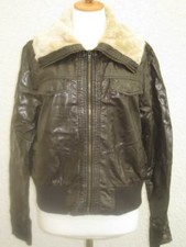 ORSAY Kunstlederjacke mit Fellkragen braun Gr. 42 neuwertiger Zustand 