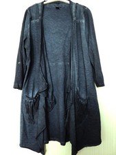 tolle offene  LIBERTY Baumwolle Viskose Bluse Tunika Gr. L / 44 blau