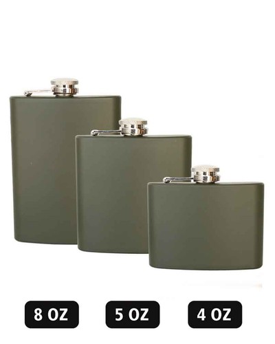 Taschenflasche edelstahl oliv - taschenflasche,