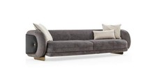 Wohnzimmer Grau Textil Sofa 4