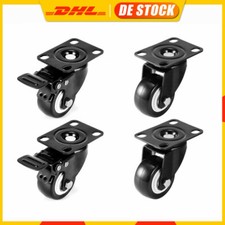 4x Schwerlastrollen Für Möbel 50mm 200KG Transportrollen Lenkrollen Mit Bremse