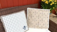 Claye & Eef Landhaus Kissenhülle 40x40 Leinen beige mit Keder Stuhlkissen Kissen