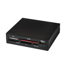 USB 2.0 Cardreader 3,5" intern Kartenlesegerät für PC Gehäuse Einbau PC Schwarz