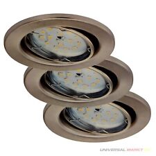 LED Einbaustrahler-Set Briloner Flat Dim Ø86 mm 3×5 W GU10 400 lm 3000 K IP23