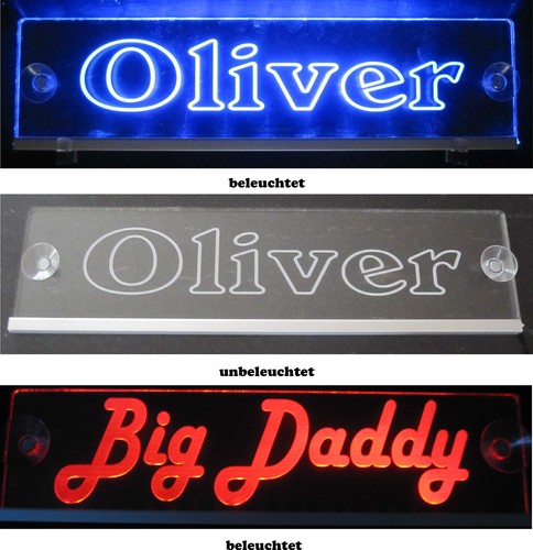 Pkw namensschild led acryl - namensschild,