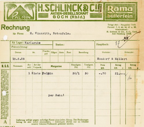 Rechnung schlinck palmin - schlinck,