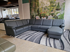 Polinova Wohnlandschaft N2725 Echtleder Torro anthrazit, Federkern