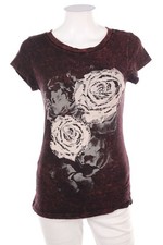 Davida Kurzarm-Shirt Print Strass-Steine S rosa Grau-Töne