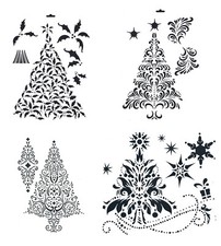 1 Schablone A3 Weihnachten Weihnachtsbaum, zum Auftragen von Farbe Heike Schäfer