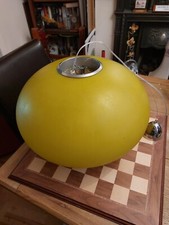 Italienische Prandina Modell Zero S7 Hängelampe gelb oval Glas & Chrom