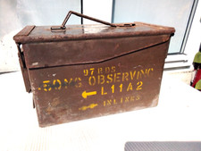 VINTAGE MILITÄR ARMEE METALL MUNITION BOX UK METALL AUFBEWAHRUNGSBOX BEHÄLTER