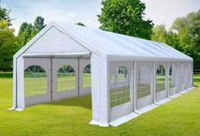 Partyzelt 4x12m Weiß PVC Schwerentflammbar Pavillon wasserdicht mit Zertifikat