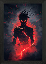 Dunkler Anime Dämon gerahmtes